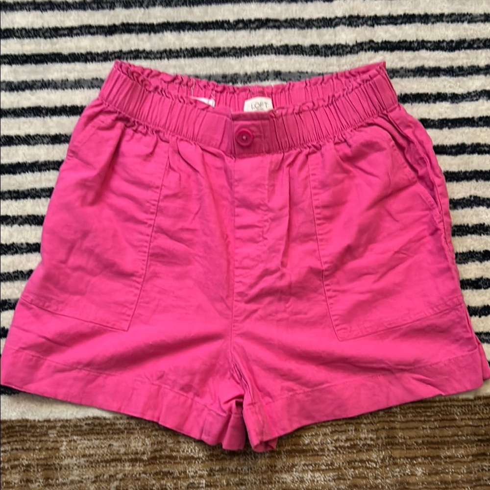 LOFT High Waist Pink Shorts